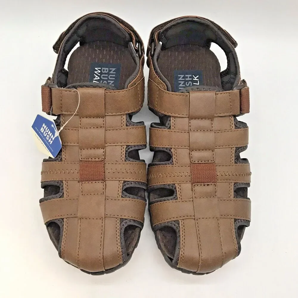 Nunn Bush Rio Bravo Fisherman Shoes Men’s 9M Brown Hook & Loop 84799-240 Sandals